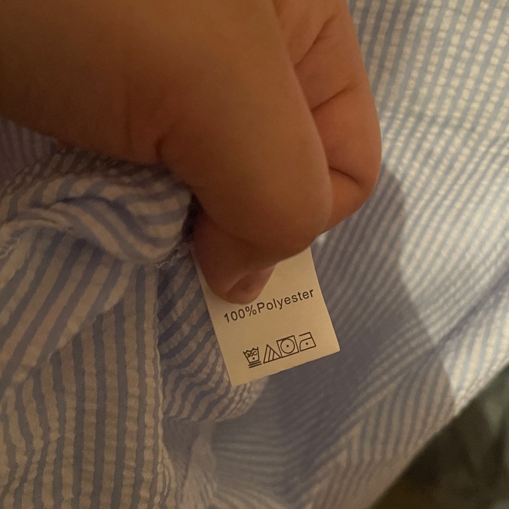 ePretty Light Blue Button Down Shirt with Ruffles - Picture 8 of 8